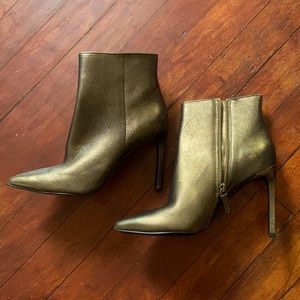Nine West Bronze Leather Booties